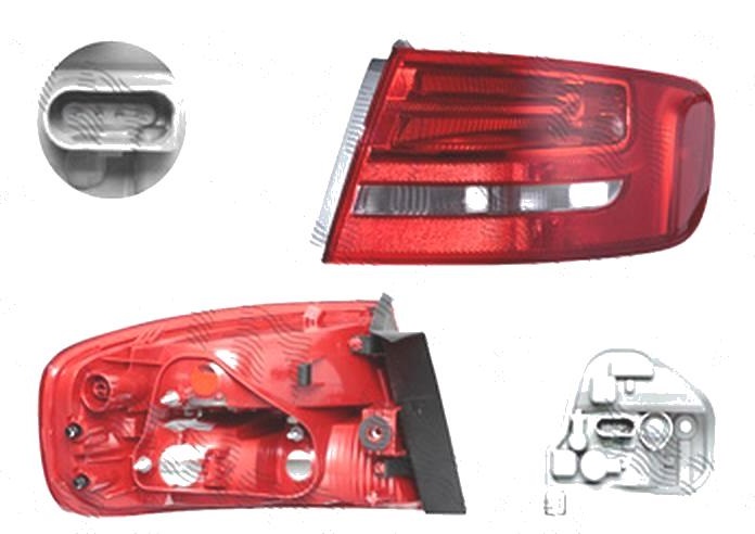 Stop spate lampa Audi A4/S4 (B8), 11.2007-12.2015 Model Combi, spate, Dreapta, partea exterioara; PY21W+W16W; fara suport bec, DEPO