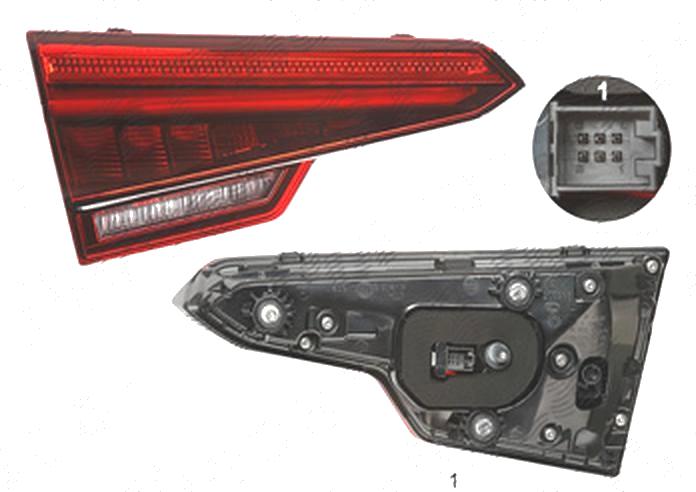 Stop spate lampa Audi A4/S4 (B9), 11.2015-, spate, Stanga, semnalizare dinamica; partea interioara; cu mers inapoi; cu lampa ceata; LED, HELLA