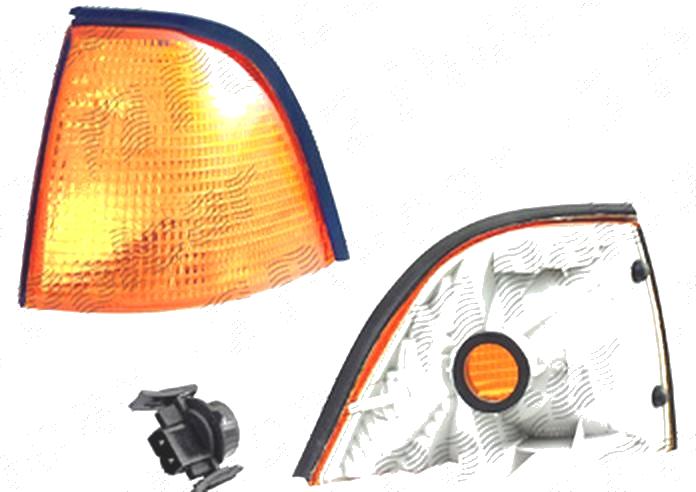 Lampa semnalizare fata Bmw Seria 3 (E36), 12.1990-03.2000 Model Cabrio, Coupe, fata, Stanga, portocaliu; cu suport becuri, TYC