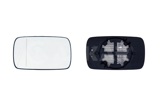 Geam oglinda exterioara cu suport fixare Bmw Seria 3 (E46), Coupe/Cabrio, 05.1999-09.2006, Stanga, incalzita; geam asferic; cromat