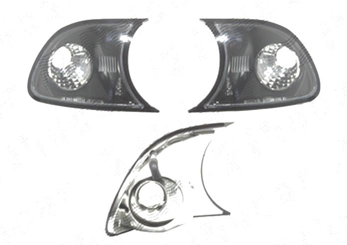 Lampa semnalizare fata Bmw Seria 3 (E46), Coupe/Cabrio, 10.2001-03.2003, fata, Stanga+Dreapta, PY21W; negru, transparent; fara suport becuri; tuning, Taiwan