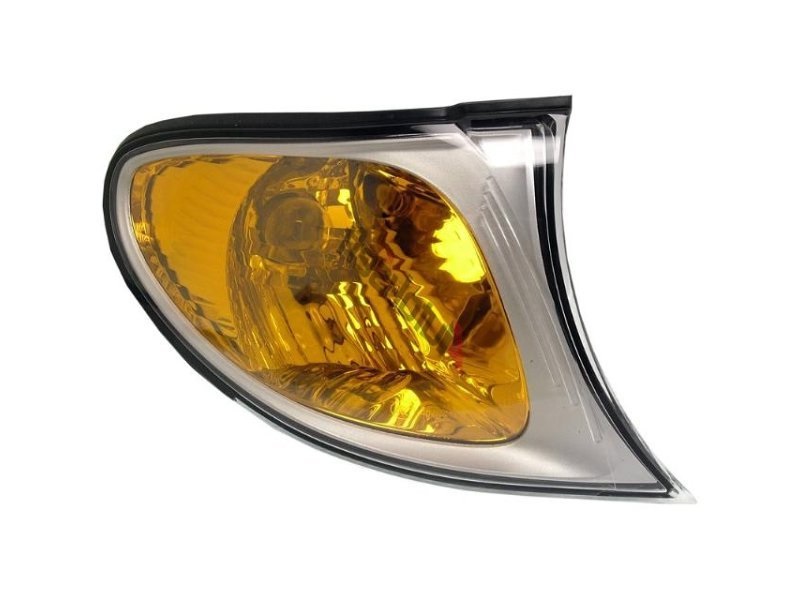 Lampa semnalizare fata Bmw Seria 3 (E46), Sedan/Combi, 10.2001-06.2005, fata, Dreapta, rama reflector argintie, semnalizare portocalie; fara suport becuri, TYC