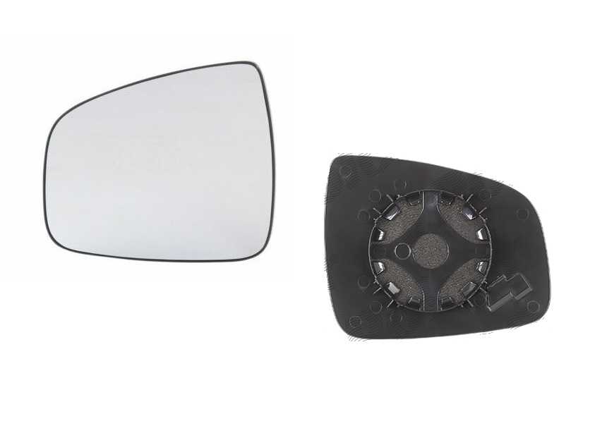 Geam oglinda exterioara cu suport fixare Dacia Sandero, 10.2012-; Logan, 10.2012-, Stanga, geam convex; cromat, View Max