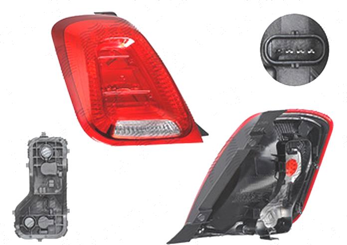 Stop spate lampa Fiat 500, 07.2015-, spate, Stanga, Hatchback, P21/5W+PY21W; fara suport bec, DEPO