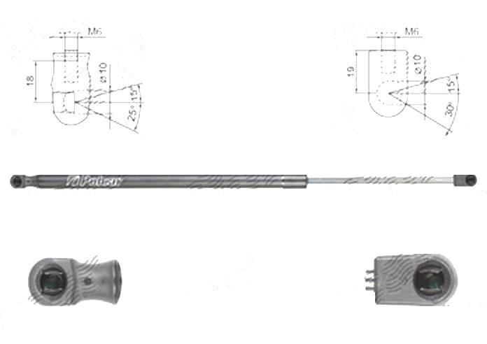 Amortizor capota spate, echilibror haion Fiat 500l (330), 01.2013-, Stanga = Dreapta, Lungime, Cursa, Forta: 554 mm, 200 mm, 670 N; haion, Hatchback