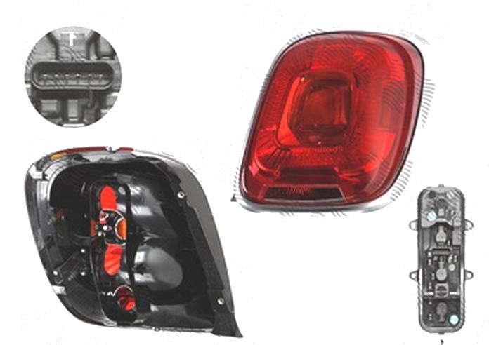 Stop spate lampa Fiat 500x, 04.2015-, spate, Dreapta, TREKKING, cu mers inapoi; P21W; cu suport becuri;