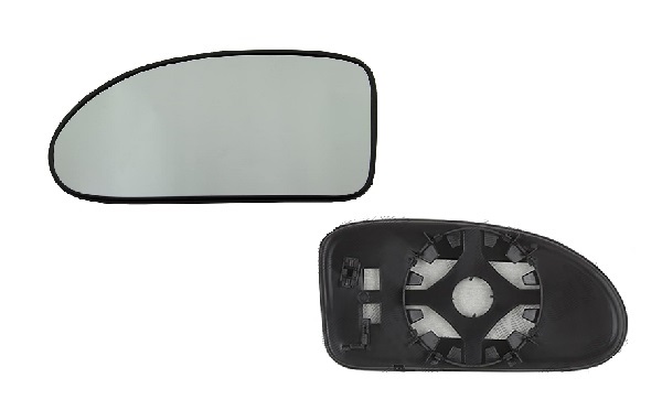 Geam oglinda exterioara cu suport fixare Ford Focus (Daw/Dbw/Dnw/Dfw), 09.1998-11.2004, Stanga, geam convex; cromat; fixare rotunda, View Max
