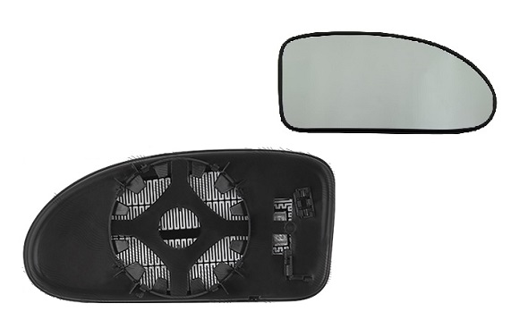 Geam oglinda exterioara cu suport fixare Ford Focus (Daw/Dbw/Dnw/Dfw), 09.1998-11.2004, Dreapta, incalzita; geam convex; cromat; fixare rotunda, View Max