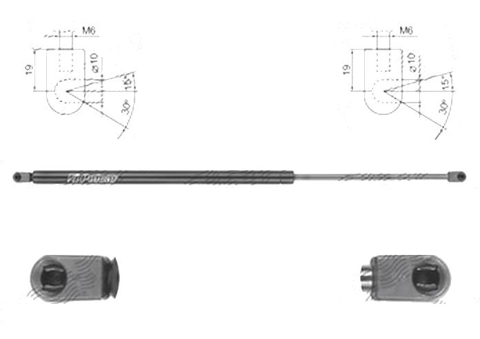 Amortizor capota spate, echilibror haion Ford Mondeo, 03.2015-, Stanga = Dreapta, Lungime, Cursa, Forta: 697 mm, 200 mm, 650 N; cu spoiler; haion fara deschidere automata, liftback