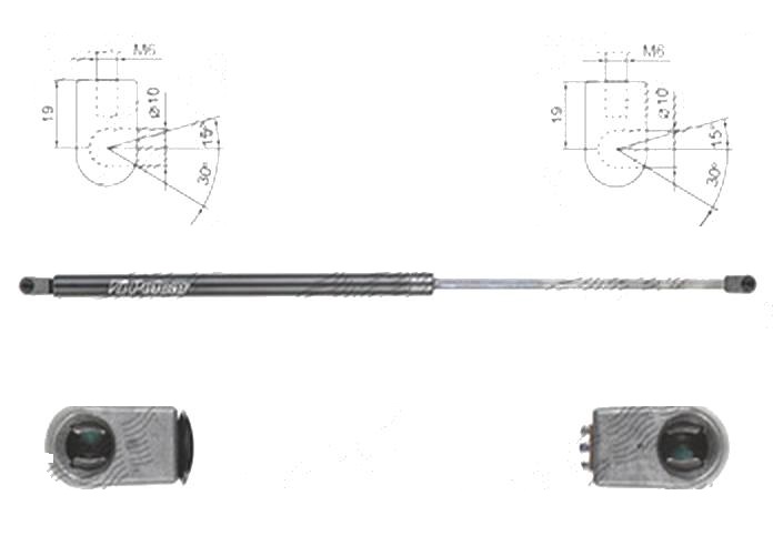 Amortizor capota spate, echilibror haion Ford Transit/Tourneo Custom, 03.2013-, Stanga = Dreapta, Lungime, Cursa, Forta: 650 mm, 260 mm, 745 N; haion cu geam