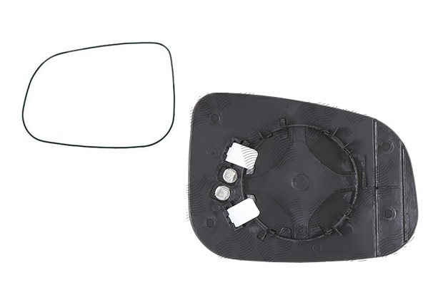 Geam oglinda exterioara cu suport fixare Jaguar Xj (X351), 07.2009-; Xe (X760), 06.2015-; Xk (Xk150), 2010-2014; Xf (X250), 08.2012-12.2015, Stanga, incalzita; geam convex; cromat