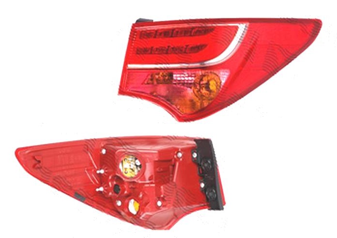 Stop spate lampa Hyundai Santa Fe (Dm), 05.2012-, spate, Dreapta, partea exterioara; LED+P21W; fara harness, DEPO