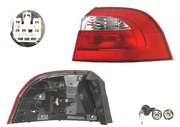 Stop spate lampa Kia Rio (Ub), 09.2011-12.2016, spate, Dreapta, 3 usi, 5 usi, partea exterioara; P21/5W+PY21W; cu suport becuri, TYC