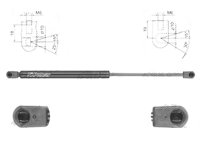 Amortizor capota spate, echilibror haion Kia Ceed (Eu), 03.2013-, Stanga = Dreapta, Lungime, Cursa, Forta: 433 mm, 166 mm, 395 N, Hatchback