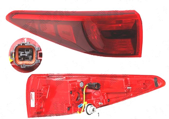 Stop spate lampa Kia Sportage (Ql), 09.2015-, spate, Stanga, partea exterioara; P21/5W, OEM/OES