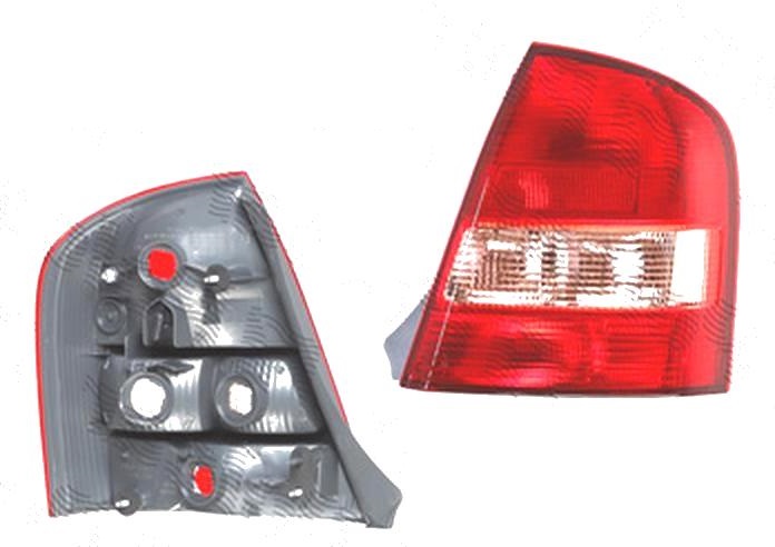 Stop spate lampa Mazda 323 (Bj), 02.2002-09.2003, spate, Dreapta, SEDAN, PY21W+W21/5W+W21W; rosu-pink; fara suport bec, TYC