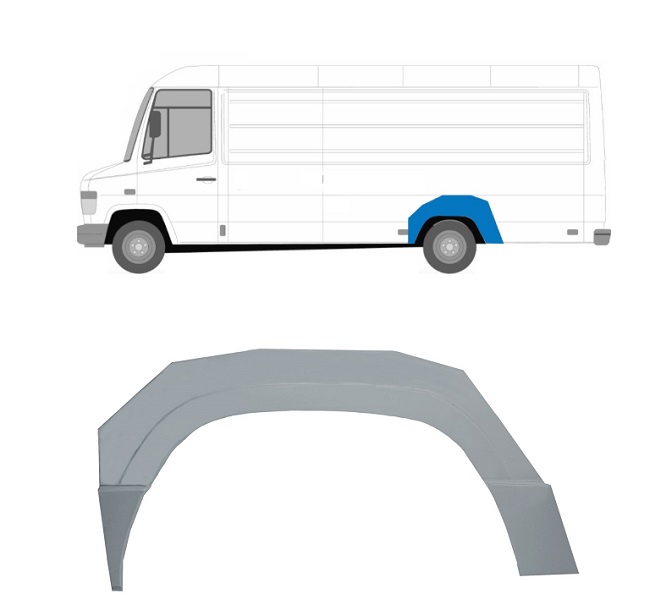 Segment exterior reparatie aripa spate Mercedes 512d-814 Da, (Vario) 09.1996-, spate, Stanga