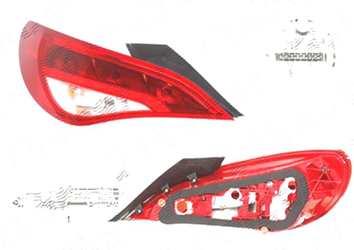 Stop spate lampa Mercedes Clasa Cla (C117), 04.2013-, spate, Stanga, LED+P21W+PY21W+W16W; cu suport becuri, AL (Automotive Lighting)