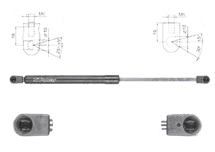 Amortizor capota spate, echilibror haion Mercedes Clasa Slk (R172), 03.2011-, Stanga = Dreapta, Roadster, Lungime, Cursa, Forta: 411 mm, 168 mm, 635 N