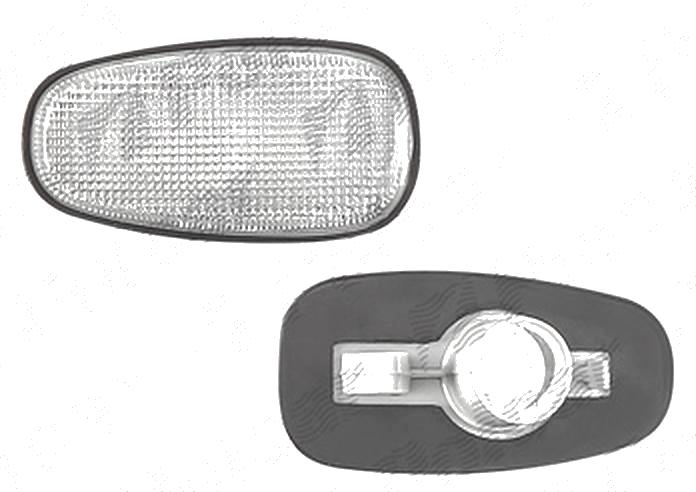 Lampa semnalizare laterala Opel Astra G, 01.1998-08.2009; Zafira, 01.1999-05.2005, fata, Stanga = Dreapta, WY5W; alb, negru carcasa; fara suport becuri, TYC