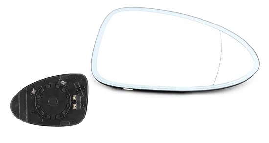 Geam oglinda exterioara cu suport fixare Porsche Macan (95b), 12.2013-, Dreapta, incalzita; geam asferic; cromat; 2 pini, View Max