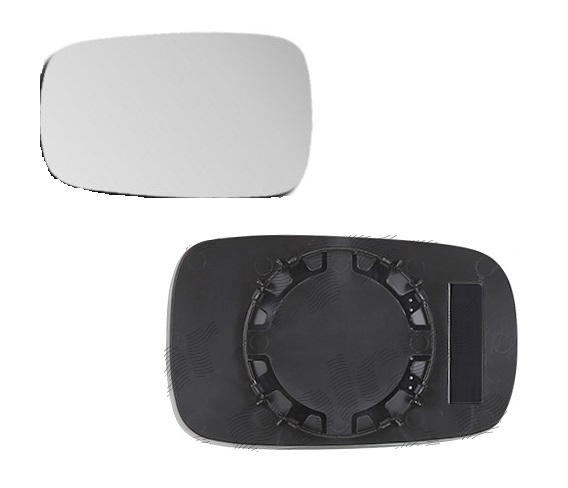 Geam oglinda exterioara cu suport fixare Renault Laguna 2 (G), 03.2001-10.2007, Stanga, geam asferic; cromat