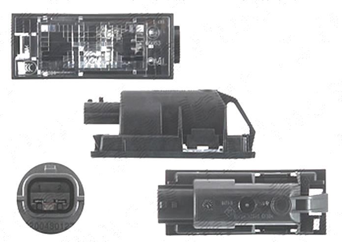 Lampa numar Dacia Logan/Sandero; Fiat Talento; Mercedes Citan; Nissan Interstar/Nv300/Nv400; Opel Movano/Vivaro; Renault Clio/Espace/Kadjar/Kangoo/Koleos/Laguna/Master/Megane/Thalia/Trafic/Twingo/Twizy/Wind; Smart Fortwo/Forfour; spate, stanga = dreapta