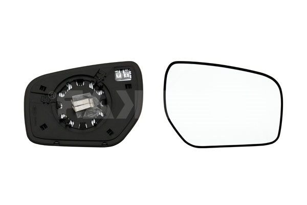 Geam oglinda exterioara cu suport fixare Renault Koleos (Y), 2011-12.2015, Dreapta, incalzita; geam convex; cromat