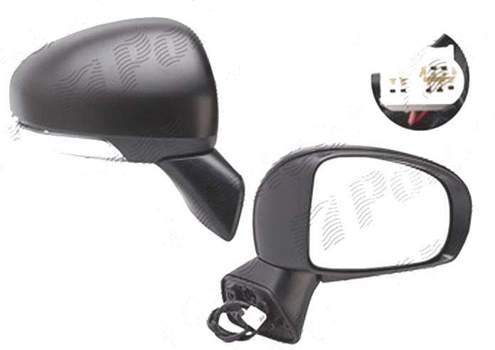 Oglinda exterioara Toyota Verso-S, 11.2010-2013, Dreapta, reglare electrica; grunduit; incalzita; geam convex; cromat; 7 pini; cu LED indicator, View Max