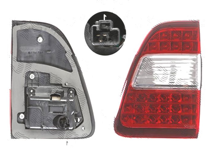 Stop spate lampa Toyota Land Cruiser (Fj100), 05.2005-11.2007, spate, Dreapta, partea interioara; LED; cu suport becuri; fara omologare, DEPO