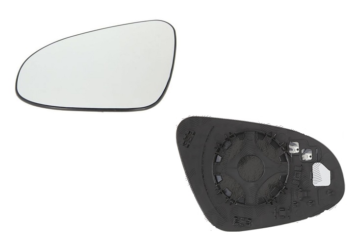 Geam oglinda exterioara cu suport fixare Toyota C-Hr, 10.2016-; Corolla (E17), 07.2013-; Auris (E18), 01.2013-08.2015; Auris (E18), 07.2015- , Stanga, incalzita; geam convex; cromat, View Max