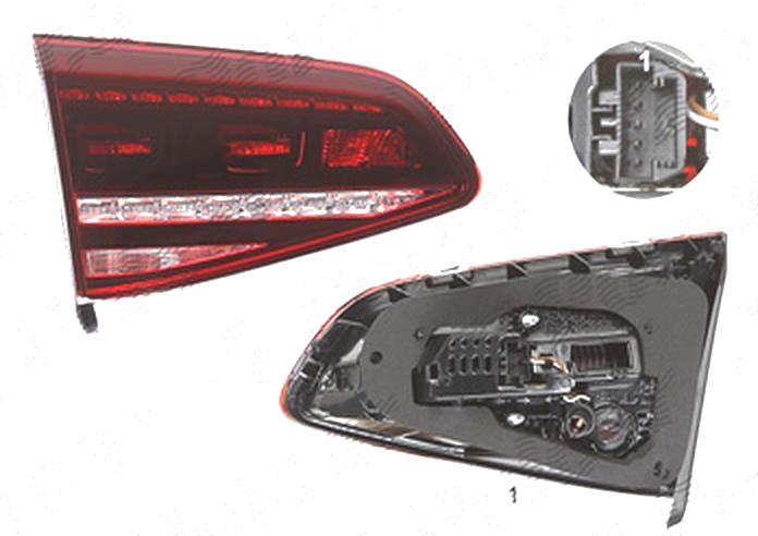 Stop spate lampa Volkswagen Golf 7 (5k), 10.2012-, spate, Stanga, R, partea interioara; H21W+LED; fumuriu, AL (Automotive Lighting)