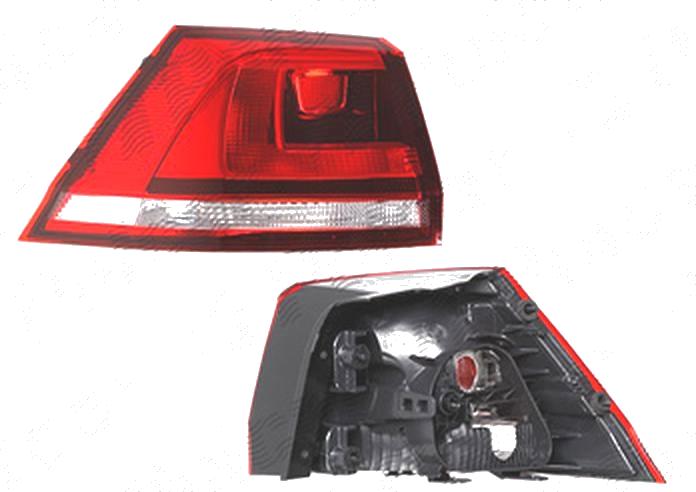 Stop spate lampa Volkswagen Golf 7 (5k), 10.2012-03.2017, spate, Stanga, Combi (Variant), partea exterioara; W21W+WY21W; fumuriu; fara suport bec, TYC