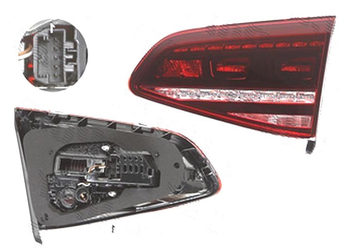 Stop spate lampa Volkswagen Golf 7 (5k), 10.2012-, spate, Dreapta, R, partea interioara; H21W+LED; fumuriu, AL (Automotive Lighting)