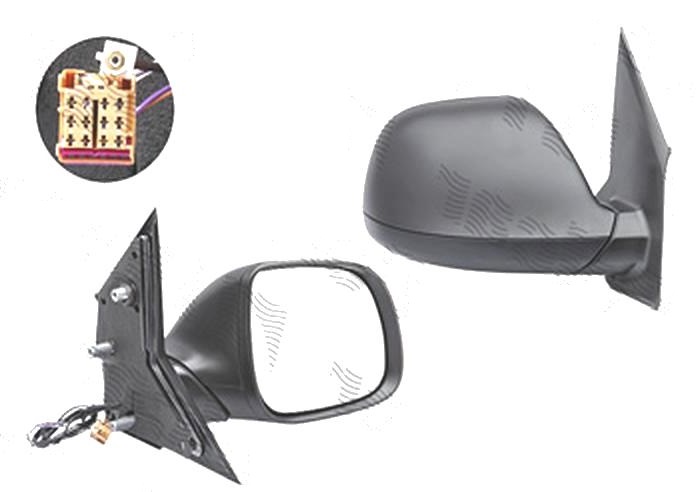 Oglinda exterioara Volkswagen Transporter/Multivan (T6), 04.2015-, Dreapta, reglare electrica; carcasa neagra; incalzita; geam convex; cromat; 5 pini; cu radio aerial, View Max