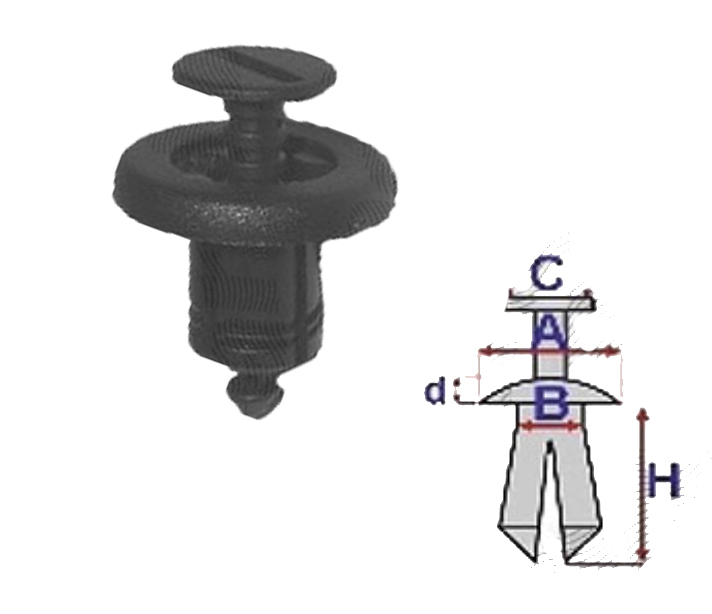 Diblu fixare Dacia, Renault , Surub plastic fixare aparatori motor si bara protectie Dacia Logan si Renault 7703072960 - 10 buc