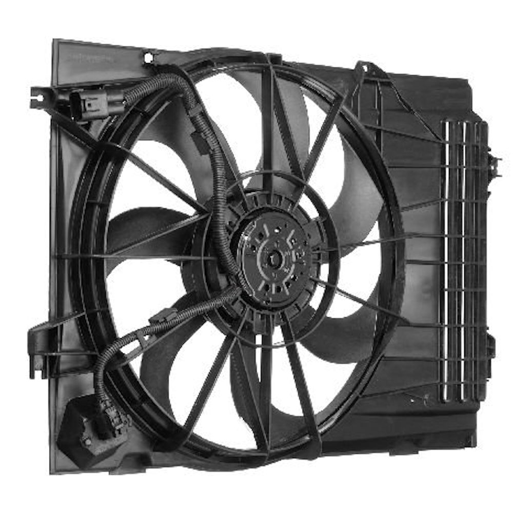 GMV radiator electroventilator Hyundai Tucson (Jm) 08.2004-2010, Kia Sportage (Je), 09.2004-2010, Motorizare 2, 7 V6 129kw Benzina, tip climatizare cu/fara AC, cutie M/A, dimensiune 250W/455mm, plastic, Aftermarket