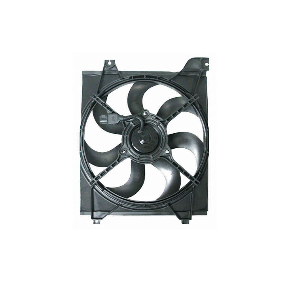 GMV radiator electroventilator Kia Rio (De), 03.2005-2011, Motorizare 1, 4 16v 71kw; 1, 6 16v 82kw Benzina, tip climatizare cu/fara AC, cutie M/A, dimensiune 210W/320mm, cu 2 pini, plastic, Aftermarket