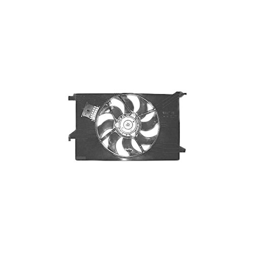 GMV radiator electroventilator Opel Vectra C (Z02), 2002-2009 ( 1,6 16v 74/77/90kw; 1,8 16v 81/90/103kw; 2,2 Direct 114kw; 2,2 16v 108kw) Benzina, Manual/Automatic/CVT, fara AC, 250W/385mm, cu 2 pini, plastic, Aftermarket