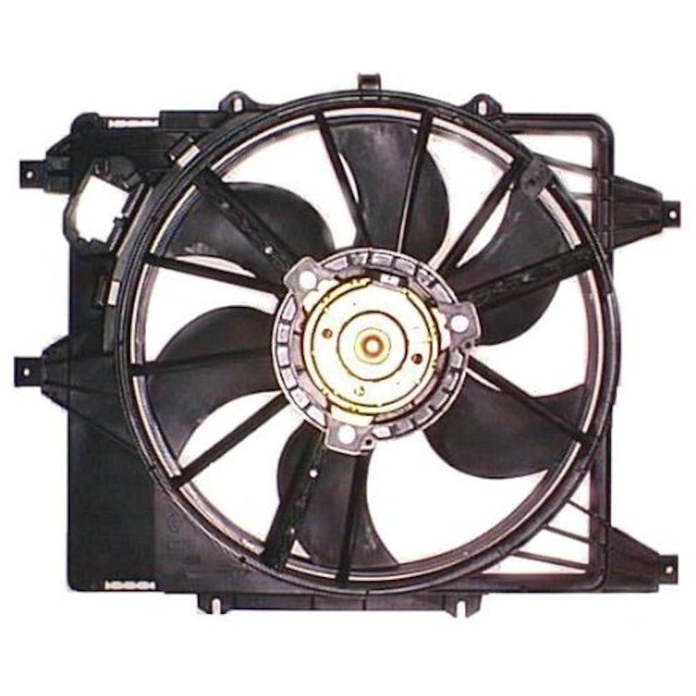 GMV radiator electroventilator Renault Clio 2, 1998-2012 Motor 1, 2 43/55kw; 1, 9 Dti 59kw, Kangoo, 1997-2008 1, 6 60/70kw, Thalia/Symbol, 1999-2008 1, 6 79kw; Nissan Kubistar, 2003-2008 1, 6 70kw, Benzina, tip climatizare cu AC, dimensiune 380mm, plastic