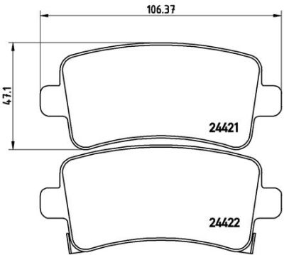 Placute frana Chevrolet Malibu (V300); Opel Insignia; Saab 9-5 (Ys3g) SRLine parte montare : Punte spate