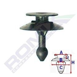 Clema, clips fixare Fiesta/Courier (Jas/Jbs) 11.1995-08.1999, Fiesta/Courier (Jas/Jbs/Jvs) 09.1999-12.2001, Ka (Rb_) 09.1996-11.2008, Puma (Ec_) 03.1997-12.2002; tapiterie usa; set 10 buc, 1020732