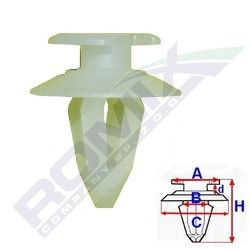 Clema, clips fixare Audi 100, 100/200, 80, A6, A8, 80 Coupe/Cabrio; BMW seria 3, 5, 7; Seat Ibiza/Cordoba; VW Corrado, Golf I, Golf II, Jetta, Lt II, Lt28/31/35, Polo, Transporter/Caravelle/Multivan; tapiterie; set 10 buc, 51541885961, 823867299