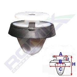 Clema, clips fixare Seat Arona, Ateca, Ibiza, Leon, Mii, Toledo; Skoda Citigo, Fabia, Karoq, Kodiaq, Octavia, Octavia 2 / 3, Rapid, Roomster, Scala, Superb, Yeti; VW Amarok, Caddy 3, Crafter, Touran, Up!; tapiterie usa; set 10 buc, 2H0867276, 5J0867276