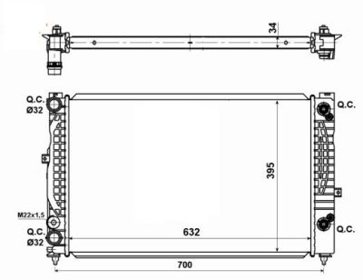 Radiator racire motor Audi A4 (8d2, B5), A6 (4b2, C5); Skoda Superb (3u4); Vw Passat (3b2/ 3b3)