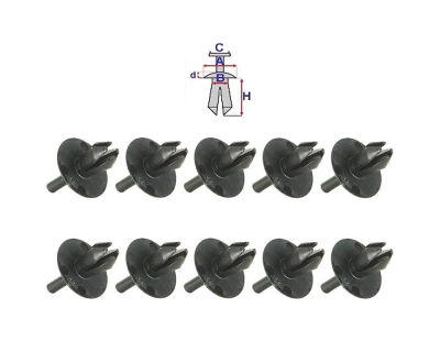 Clema, clips fixare Opel Astra G 01.1998-08.2009, Corsa A 09.1982-08.1994, Omega B 03.1994-09.1999/10.1999-04.2003, Sintra 01.1996-12.1998, Vectra B 1995-1998/02.1999-02.2003, Zafira 01.1999-05.2005; bara protectie, ornamente, set 10 buc, 2317703, 9905592