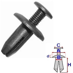 Clema, clips fixare Toyota Yaris (Xp10) 04.1999-03.2003/04.2003-01.2006; protectoare geamuri, ornamente, set 10 buc, 90467-06198