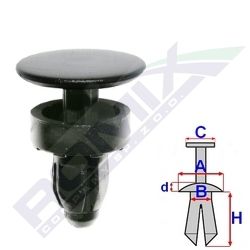 Clema, clips fixare Honda Civic Liftback 5 usi/Combi UE, Civic Hatchback/Sedan 3 usi JP, Civic Crx, Civic Hatchback/Coupe (Eg/Ej), Civic Sedan (Eg/Eh9), Crv, Integra III, Odyssey; rama parbriz, ornamente, set 10 buc, 91508-SR3-000
