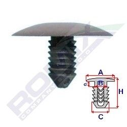 Clips fixare panou bord, componente compartiment motor Opel Ascona B/Ascona C/Astra F/Astra G/Calibra/Corsa A/Omega A/Omega B/Vectra A/Zafira; set 10 bucati, 1162484