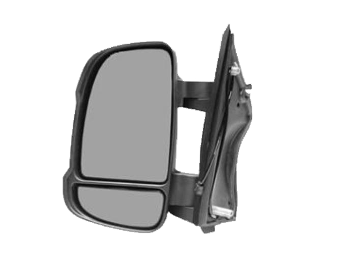 Oglinda exterioara Citroen Jumper, Fiat Ducato, Peugeot Boxer, 2006-, partea Stanga, culoare sticla crom, sticla convexa, cu carcasa neagra, cu incalzire, ajustare electrica, 735440417; 735480961; 735517100